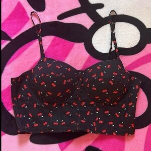 Black Cherry Padded Corset Top